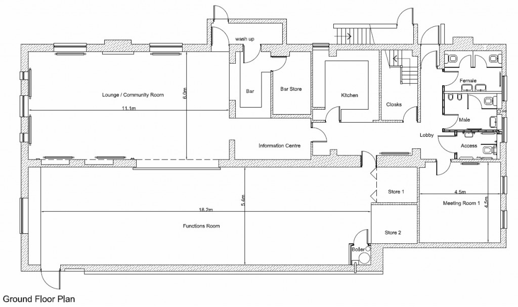 Floor plan – Mickle Trafford Village Hall